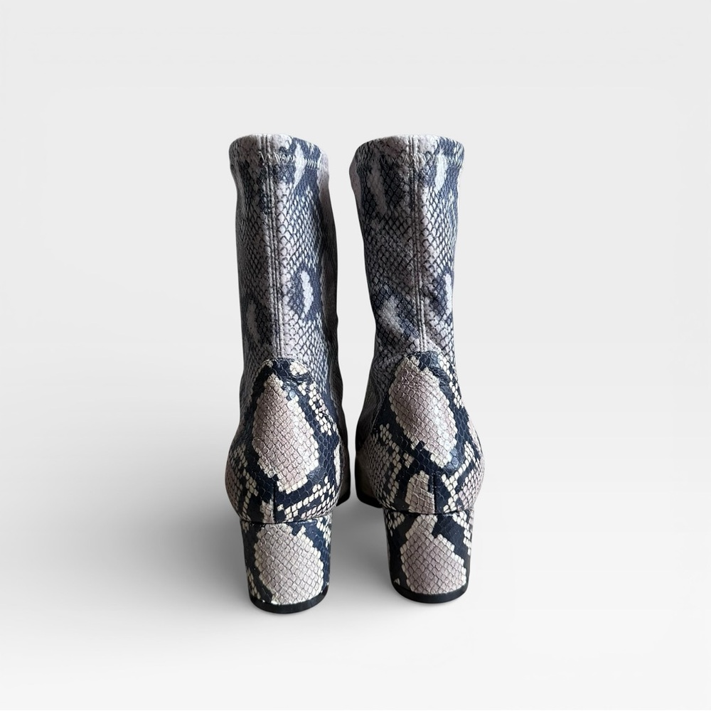 Stuart Weitzman Ernestine Python Print Sock Booti… - image 3